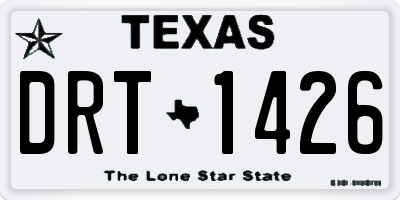 TX license plate DRT1426