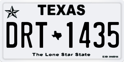 TX license plate DRT1435