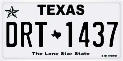 TX license plate DRT1437
