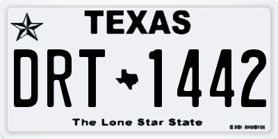 TX license plate DRT1442