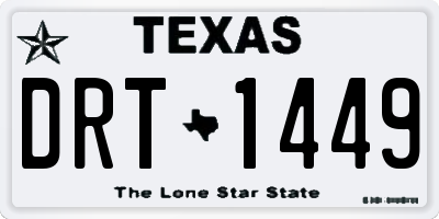 TX license plate DRT1449