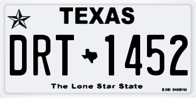 TX license plate DRT1452