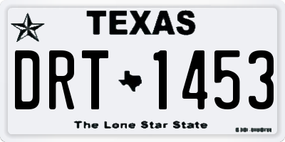 TX license plate DRT1453