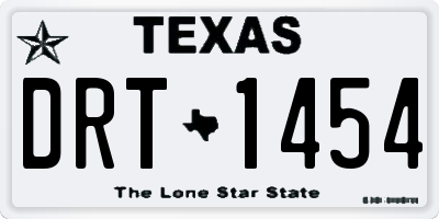 TX license plate DRT1454