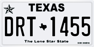TX license plate DRT1455