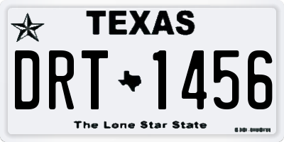 TX license plate DRT1456