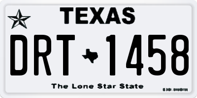 TX license plate DRT1458