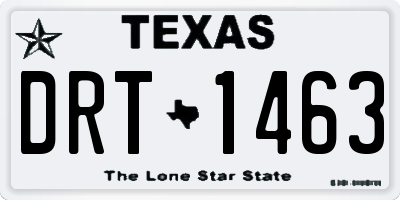 TX license plate DRT1463