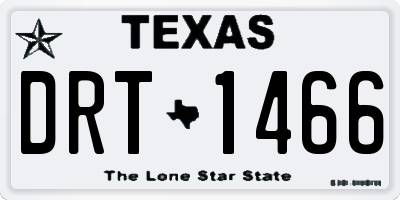 TX license plate DRT1466