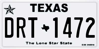 TX license plate DRT1472