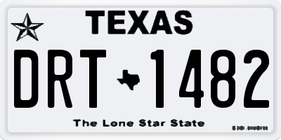 TX license plate DRT1482
