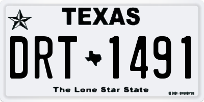 TX license plate DRT1491