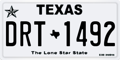 TX license plate DRT1492