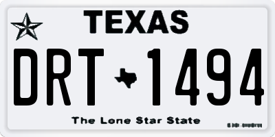 TX license plate DRT1494