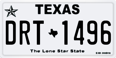 TX license plate DRT1496