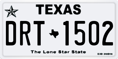 TX license plate DRT1502
