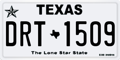 TX license plate DRT1509