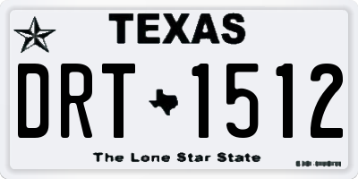 TX license plate DRT1512
