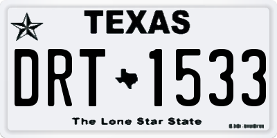 TX license plate DRT1533
