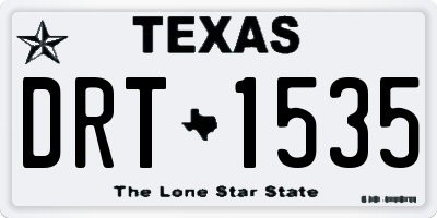 TX license plate DRT1535