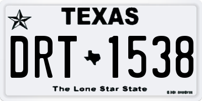 TX license plate DRT1538
