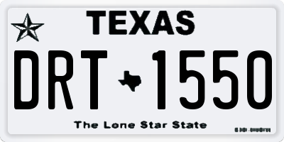 TX license plate DRT1550
