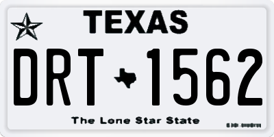 TX license plate DRT1562