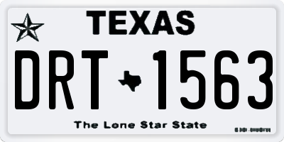 TX license plate DRT1563