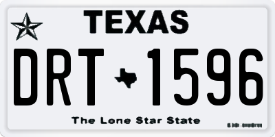 TX license plate DRT1596