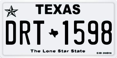 TX license plate DRT1598