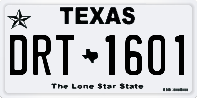 TX license plate DRT1601