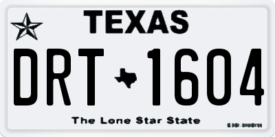 TX license plate DRT1604