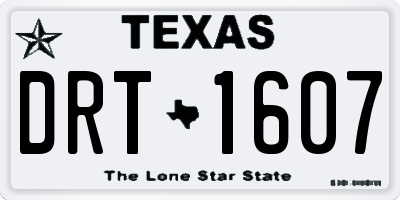TX license plate DRT1607