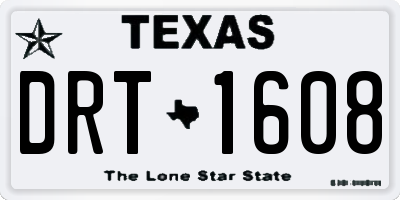 TX license plate DRT1608