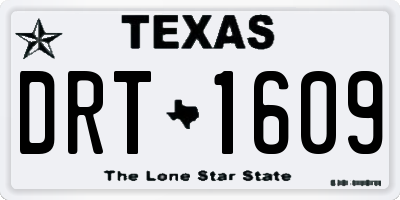 TX license plate DRT1609
