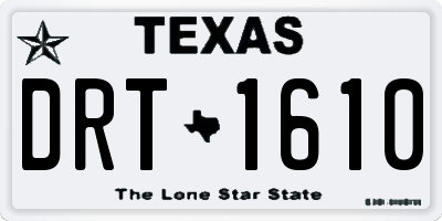 TX license plate DRT1610
