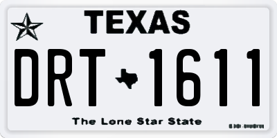 TX license plate DRT1611