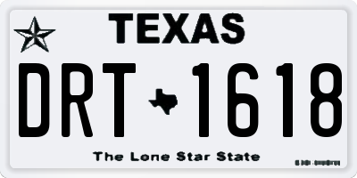 TX license plate DRT1618