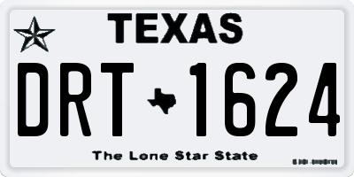 TX license plate DRT1624