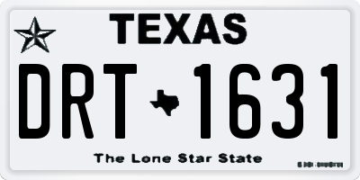 TX license plate DRT1631