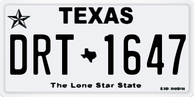 TX license plate DRT1647
