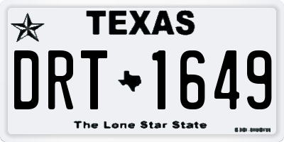 TX license plate DRT1649