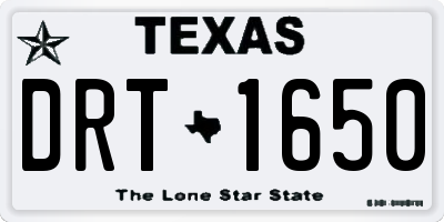 TX license plate DRT1650