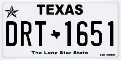 TX license plate DRT1651