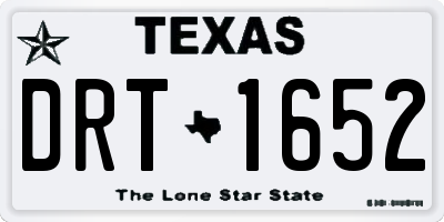 TX license plate DRT1652