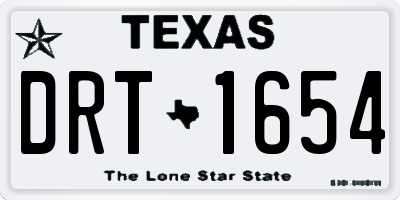 TX license plate DRT1654