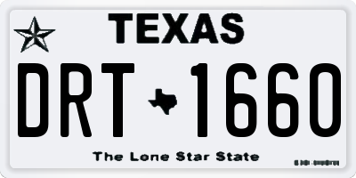 TX license plate DRT1660