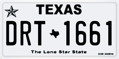 TX license plate DRT1661