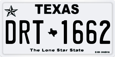 TX license plate DRT1662