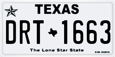 TX license plate DRT1663